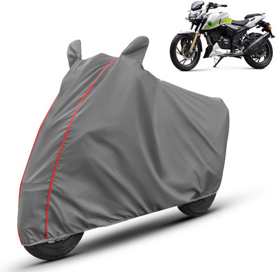 AUTOMOZEXO Waterproof Two Wheeler Cover for TVS(Apache RTR 200, Grey)
