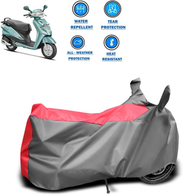 DeepShakshi AUTOMOTIVE Two Wheeler Cover for Hero(Moto Corp Duet, Red, Grey)