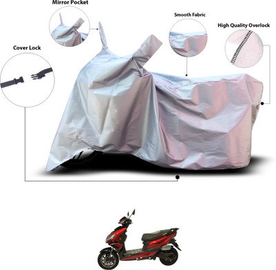 GOSHIV-car and bike accessories Two Wheeler Cover for Okinawa(Silver)