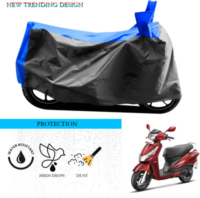 ANTHUB Waterproof Two Wheeler Cover for Hero(Duet 125CC, Grey, Blue)
