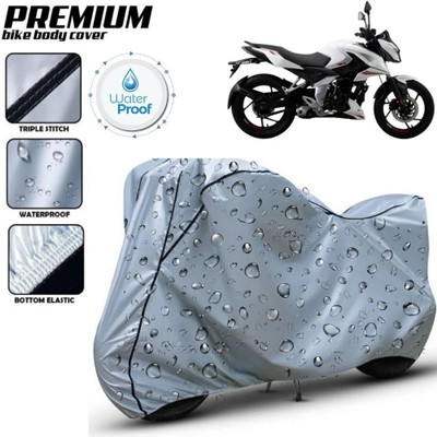 Delphinium Waterproof Two Wheeler Cover for Bajaj(Pulsar AS 150, Silver, Black)