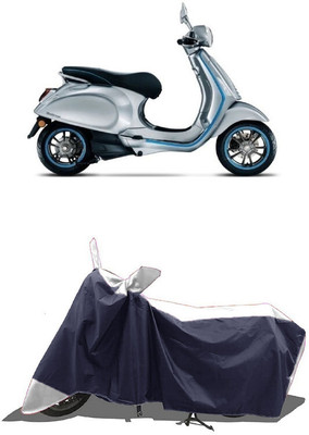 SUGASHRI Waterproof Two Wheeler Cover for Vespa(Piaggio Elettrica, White, Blue)