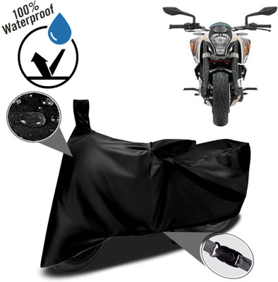 ROYAL AUTO MART Waterproof Two Wheeler Cover for KTM(390 Adventure, Black)