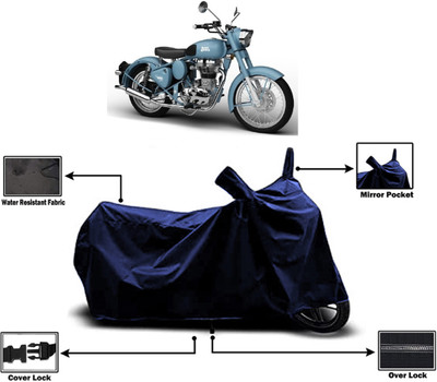 Amexride Two Wheeler Cover for Royal Enfield(Classic Squadron BS6, Blue)