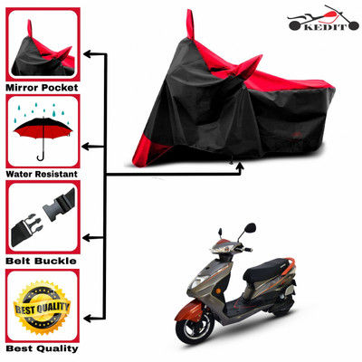 AASHTIK MART Two Wheeler Cover for Okinawa(Ridge, Red, Black)