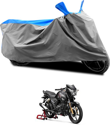 CODOKI Waterproof Two Wheeler Cover for TVS(Apache 150, Grey, Blue)
