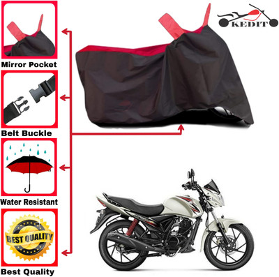 KEDIT Two Wheeler Cover for Suzuki(Sling Shot Plus, Red, Black)