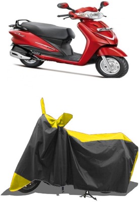 SUGASHRI Waterproof Two Wheeler Cover for Hero(Duet LX 110CC, Yellow, Black)