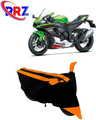 RRZ Waterproof Two Wheeler Cover for Kawasaki(Ninja ZX-10R, Black, Orange)