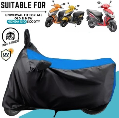 MADAFIYA Waterproof Two Wheeler Cover for Honda, Universal For Bike(Dio, Black, Blue)