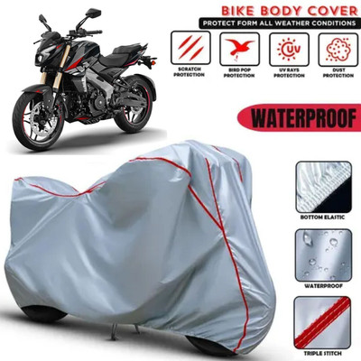 Shiv Kanha Waterproof Two Wheeler Cover for Bajaj(Pulsar 125, Silver)