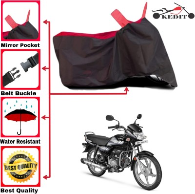 KEDIT Two Wheeler Cover for Hero(HF Deluxe, Red, Black)