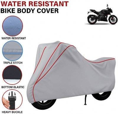 BigFly Waterproof Two Wheeler Cover for Bajaj(Pulsar N160, Grey, Red)