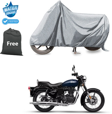 CODOKI Waterproof Two Wheeler Cover for Royal Enfield(Bullet Electra Twinspark, Silver)