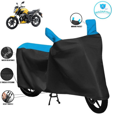 MADAFIYA Waterproof Two Wheeler Cover for TVS(Raider, Black, Blue)