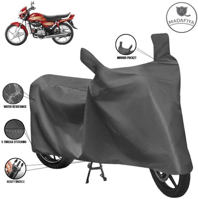 MADAFIYA Waterproof Two Wheeler Cover for Hero(CD deluxe, Grey)