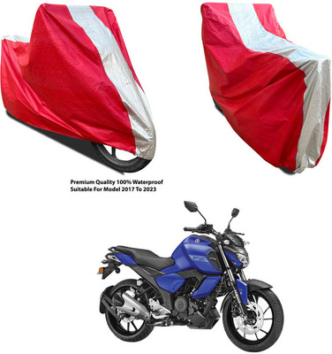 AutoGalaxy Waterproof Two Wheeler Cover for Yamaha(FZ-X, Silver, Red)