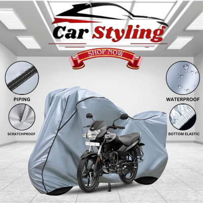 OliverX Waterproof Two Wheeler Cover for TVS(Star Sport, Silver, Black)