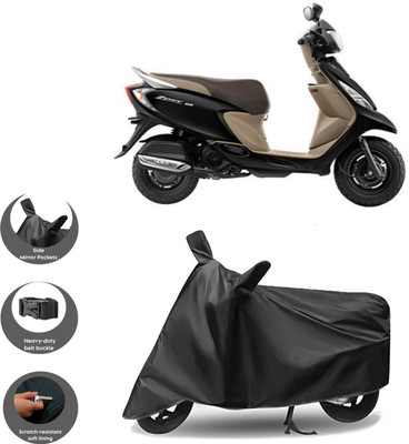 HWSXQAE Waterproof Two Wheeler Cover for Universal For Bike(Zest 110, Black)