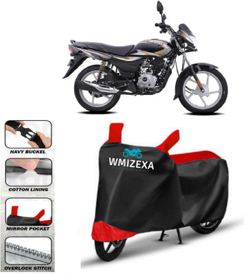 WMIZEXA Two Wheeler Cover for Bajaj(Platina 100 DTS-i, Red, Black)