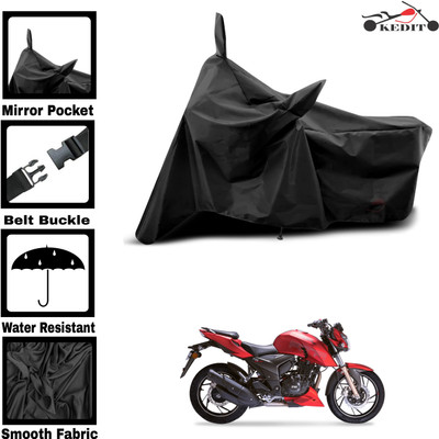 KEDIT Two Wheeler Cover for TVS(Apache RTR 200, Black)