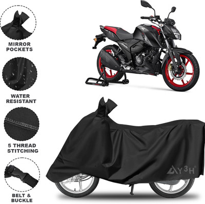 Y3H Waterproof Two Wheeler Cover for TVS(Apache RTR 160, Black)