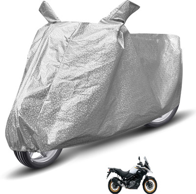Auto Hub Waterproof Two Wheeler Cover for Suzuki(Silver)