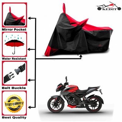 KEDIT Two Wheeler Cover for Bajaj(Pulsar NS200 BS6, Red, Black)