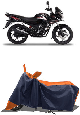SUGASHRI Waterproof Two Wheeler Cover for Bajaj(Discover 150 f, Orange, Blue)