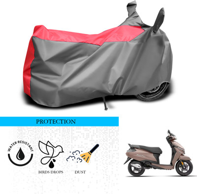 ANTHUB Waterproof Two Wheeler Cover for TVS(Jupiter, Grey, Red)