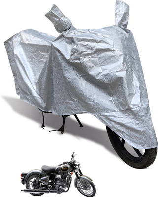 Euro Care Waterproof Two Wheeler Cover for Royal Enfield(Classic 500, Silver)