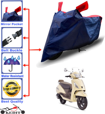 KEDIT Two Wheeler Cover for TVS(Jupiter classic, Red, Blue)