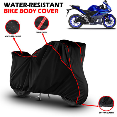 GKG Waterproof Two Wheeler Cover for Yamaha(YZF R3, Black, Red)