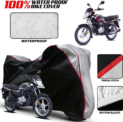 Starvin Waterproof Two Wheeler Cover for Bajaj(Platina, Black, Silver)