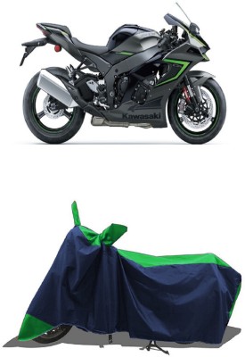 SUGASHRI Waterproof Two Wheeler Cover for Kawasaki(Ninja ZX 10R, Green, Blue)