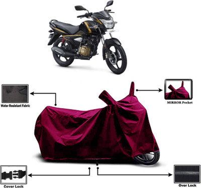KEDIT Two Wheeler Cover for TVS(Victor Premium, Maroon)