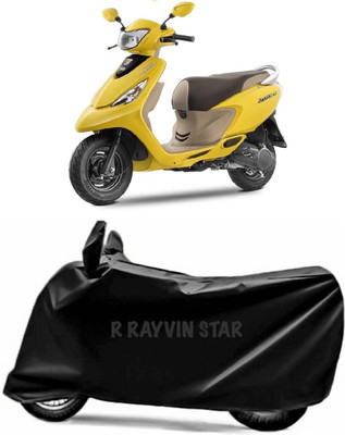 R Rayvin Star Two Wheeler Cover for TVS(Zest, Black)