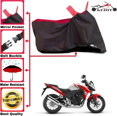 KEDIT Two Wheeler Cover for Honda(CB 400, Red, Black)