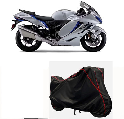 Autohug Waterproof Two Wheeler Cover for Suzuki(Hayabusa, Black, Red)