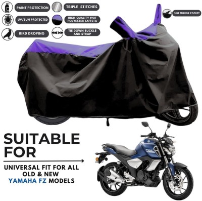 MADAFIYA Two Wheeler Cover for Yamaha(FZ S V3.0 FI, Black, Purple)