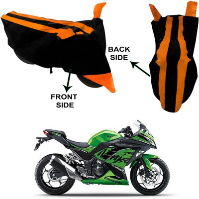 Ascension Two Wheeler Cover for Kawasaki(Ninja 300, Black, Orange)