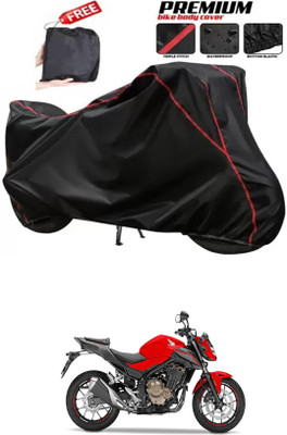 DeepShakshi AUTOMOTIVE Two Wheeler Cover for Honda(CB 500, Black)