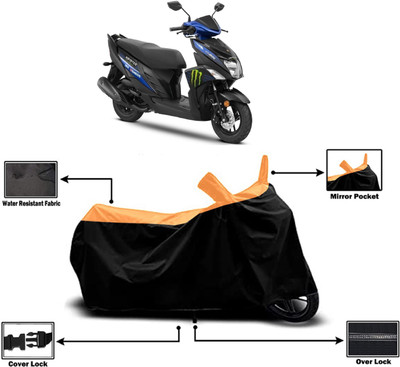 Amexride Two Wheeler Cover for Yamaha(Ray ZR BS6, Orange)