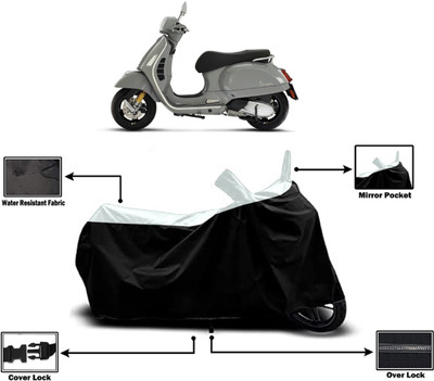 Amexride Two Wheeler Cover for Vespa(GTS 300 BS6, White)