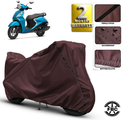 OliverX Waterproof Two Wheeler Cover for Yamaha(Fascino, Maroon)