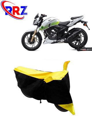RRZ Waterproof Two Wheeler Cover for TVS(Apache RTR 200 Fi E100, Black, Yellow)