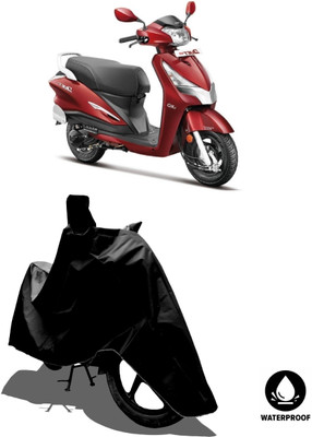 Amexride Waterproof Two Wheeler Cover for Hero(Duet LX 110CC, Black)