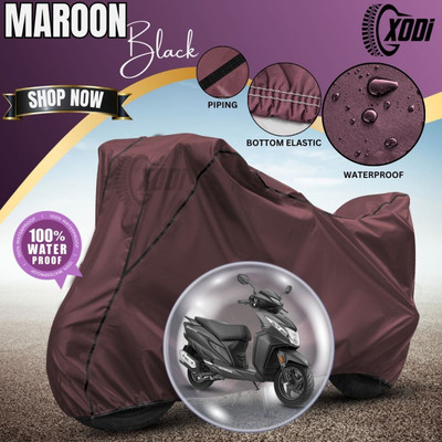xodi Waterproof Two Wheeler Cover for Honda(Dio, Maroon, Black)