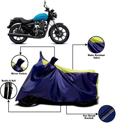 DeepShakshi AUTOMOTIVE Waterproof Two Wheeler Cover for Royal Enfield(Thunderbird 500, Yellow, Blue)