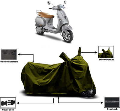 Amexride Two Wheeler Cover for Vespa(Vespa VXL 150, Green)